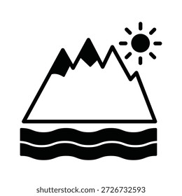 Icono de Vector de Mountain Lake que se puede modificar o editar fácilmente

