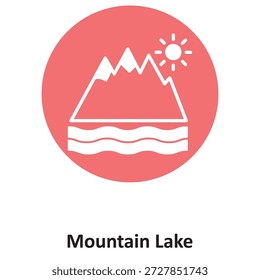 Icono de Vector de Mountain Lake que se puede modificar o editar fácilmente

