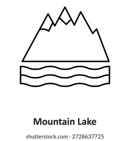 Icono de Vector de Mountain Lake que se puede modificar o editar fácilmente

