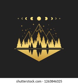 Mountain lake. Vector illustration