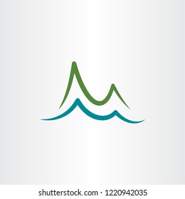 Mountain And Lake Water Simple Vector Logo