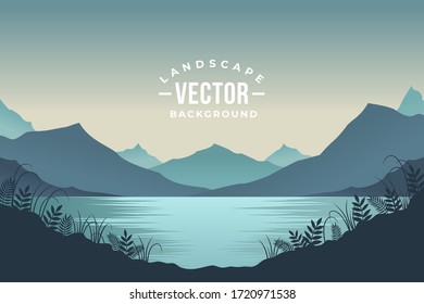 Mountain and lakes landscape background 