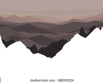 Paisaje de montaña. Antecedentes abstractos. Ilustración de vectores de montaña y viajes. Paisaje con cumbres de montaña. Deportes extremos, vacaciones y concepto de recreación al aire libre.