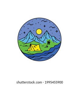 Mountain Landscape. Abstract emblems, design concepts, logos, logotype elements
