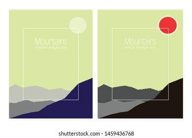 Mountain landscape, Abstract image of a sunset or dawn sun over the mountains at the background.