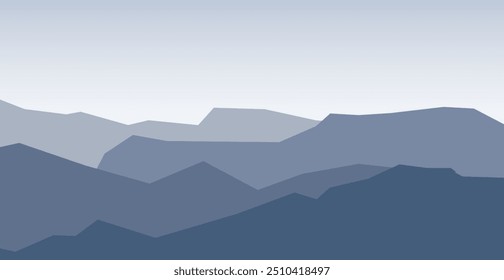 Fondo de paisaje de montaña. Aventura. Invierno. Primavera. Anuncio de verano. Bosque salvaje. Fondo de pantalla. Ilustración vectorial. Digital. Fondo de Tecnología