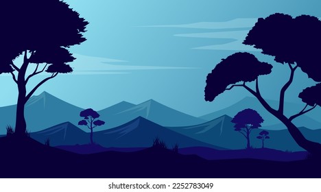 Mountain landscape background, beautiful natural forest