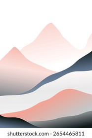 Montanha paisagem fundo. criativa minimalista arte moderna impressão. montanhas, colinas e floresta. uso para arte de impressão, cartaz, capa, banner