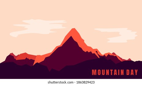 Mountain landscape background design for mountain day. Good template for mountain or adventure background design.