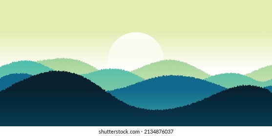 Mountain landscape background, vector illustration