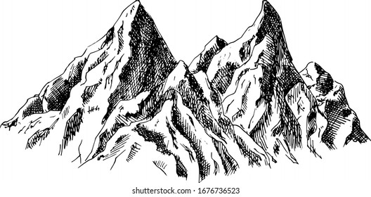 Similar Images, Stock Photos & Vectors of Hand drawn mountain ridge ...