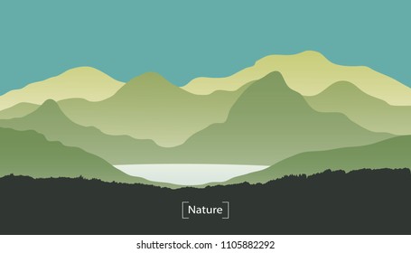 Mountain landscape in colors. Outdoor background.