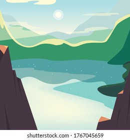 Mountain landscape with a dawn