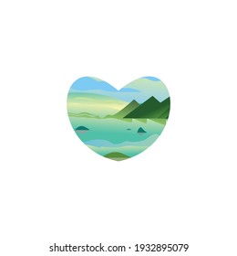 mountain landscape design small illustration love nature design