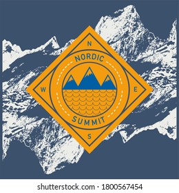 Mountain landscape design vector illustration print 