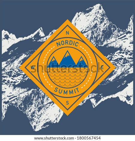 Mountain landscape design vector illustration print 