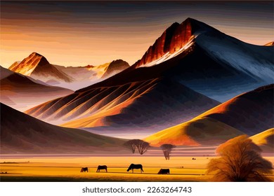 Mountain Landscape at the dessert