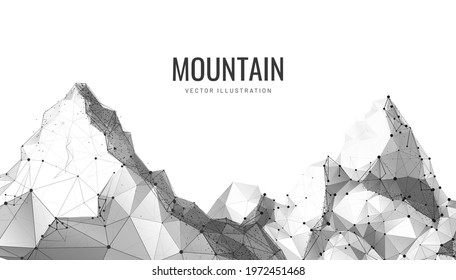 Mountain landscape in digital polygonal style. Vector illustration for a cover or banner. 