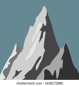 Mountain landscape element silhouette. Iceberg or mountain geology hiking. Vector illustration