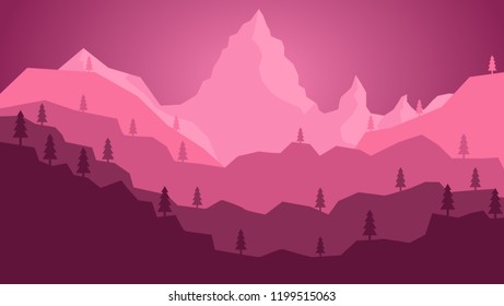 mountain landscape at evening