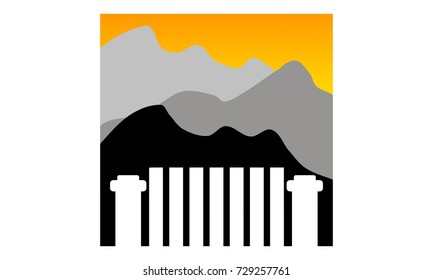 Mountain Landscape Fence
