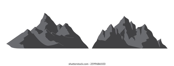 mountain landscape flat design illustration