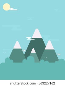 Mountain landscape. Flat vector image
