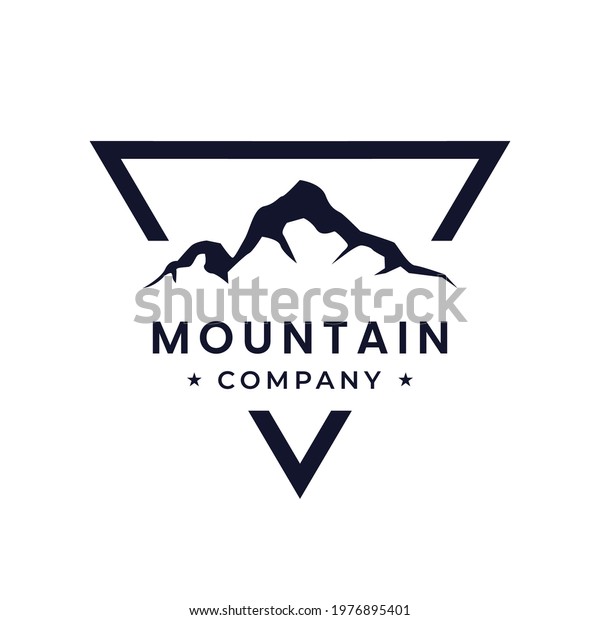 Mountain Landscape\
with Focus Square Lens Frame for Adventure Outdoor Nature\
Photography Photographer Logo\
Design