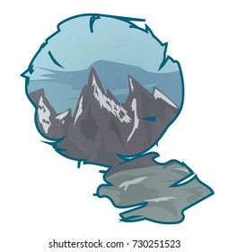 Mountain landscape in a frame