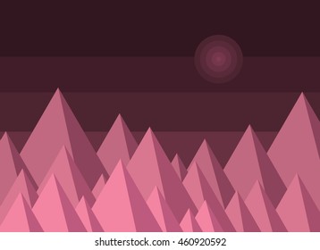 Mountain Landscape Geometric Stylized