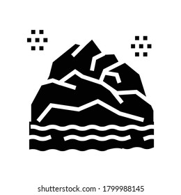 mountain landscape glyph icon vector. mountain landscape sign. isolated contour symbol black illustration