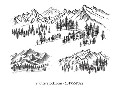 Mountain landscape  hand