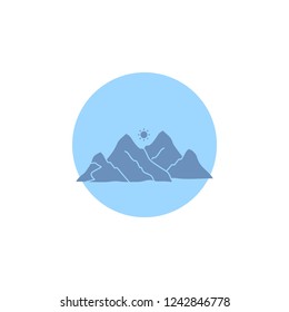 mountain, landscape, hill, nature, scene Glyph Icon.