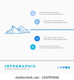 mountain, landscape, hill, nature, scene Infographics Template for Website and Presentation. Line Blue icon infographic style vector illustration