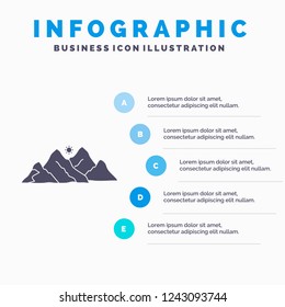 mountain, landscape, hill, nature, scene Infographics Template for Website and Presentation. GLyph Gray icon with Blue infographic style vector illustration.