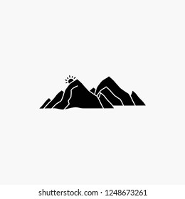 mountain, landscape, hill, nature, scene Glyph Icon. Vector isolated illustration