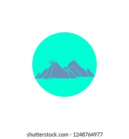 mountain, landscape, hill, nature, scene Glyph Icon.