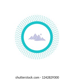 mountain, landscape, hill, nature, sun Glyph Icon. Vector isolated illustration