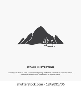 mountain, landscape, hill, nature, tree Icon. glyph vector gray symbol for UI and UX, website or mobile application