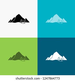 mountain, landscape, hill, nature, tree Icon Over Various Background. glyph style design, designed for web and app. Eps 10 vector illustration