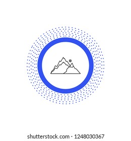 mountain, landscape, hill, nature, tree Line Icon. Vector isolated illustration