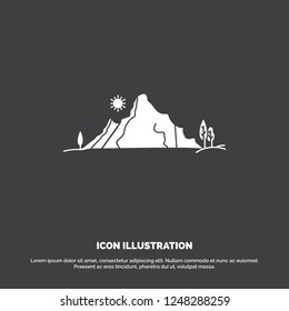 mountain, landscape, hill, nature, tree Icon. glyph vector symbol for UI and UX, website or mobile application