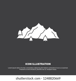 mountain, landscape, hill, nature, tree Icon. glyph vector symbol for UI and UX, website or mobile application