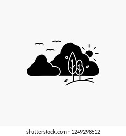 mountain, landscape, hill, nature, tree Glyph Icon. Vector isolated illustration