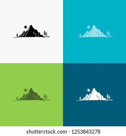 mountain, landscape, hill, nature, tree Icon Over Various Background. glyph style design, designed for web and app. Eps 10 vector illustration