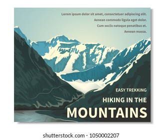 Typography Slogan On Mountain Lake Illustration Stock Vector (Royalty ...