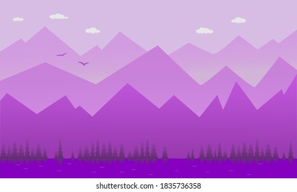 Mountain landscape. Horizontal vector background for design.