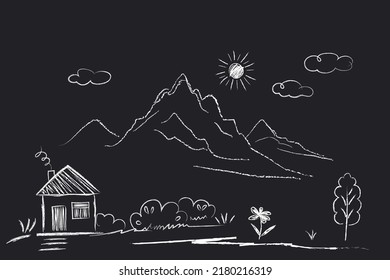 Mountain landscape  House