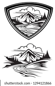 Mountain landscape icon