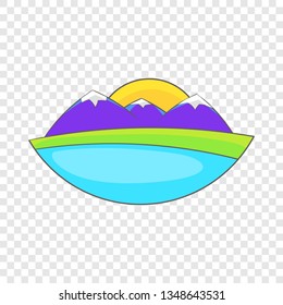 Mountain landscape icon in cartoon style isolated on background for any web design 